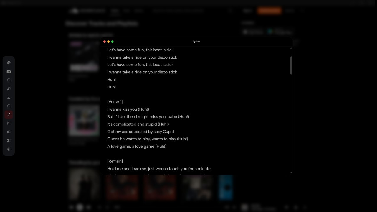 SixteenCloud synced lyrics view